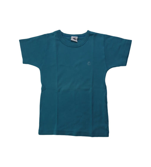 A Blue Short Sleeve T Shirts from Petit Bateau in size 6T for girl. (Front View)