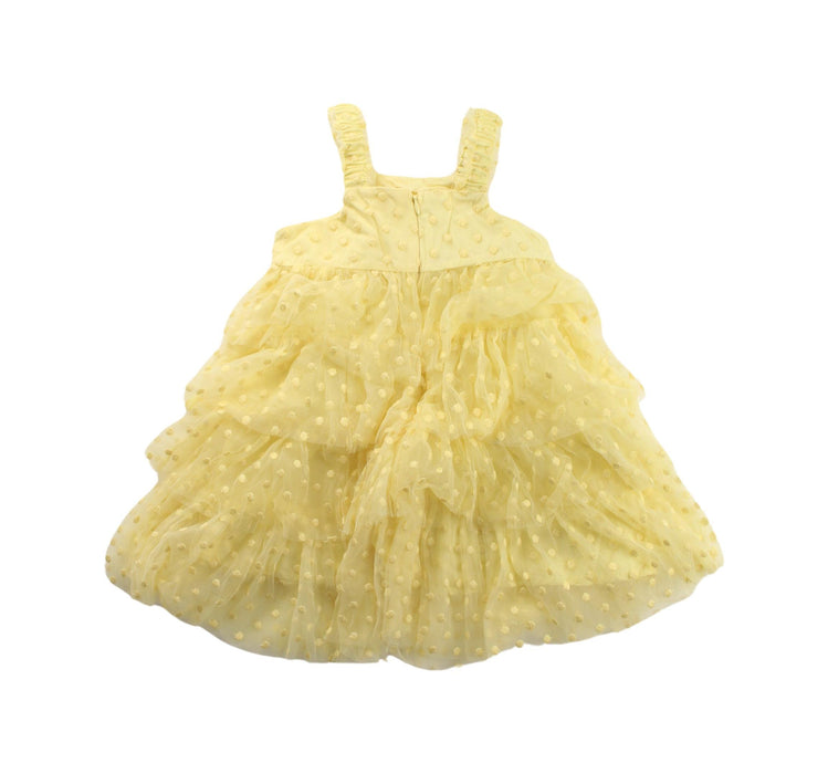 A Yellow Sleeveless Dresses from Seed in size 2T for girl. (Back View)