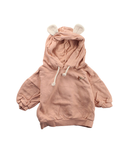 A Peach Hooded Sweatshirts from Happy Prince in size 6-12M for girl. (Front View)