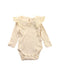 A Ivory Long Sleeve Bodysuits from Mon Bebe in size 6-12M for girl. (Front View)
