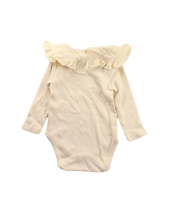 A Ivory Long Sleeve Bodysuits from Mon Bebe in size 6-12M for girl. (Back View)