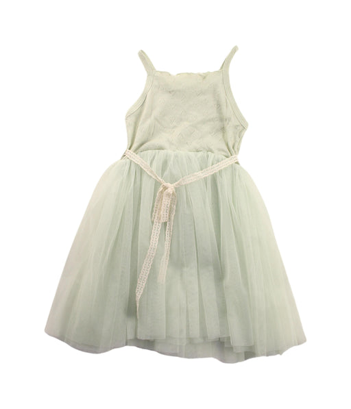 A Green Sleeveless Dresses from Aosta in size 3T for girl. (Front View)