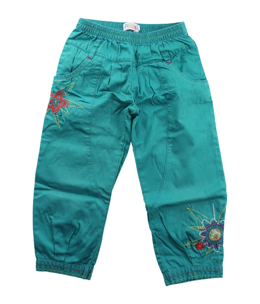 A Green Casual Pants from La Compagnie des Petits in size 4T for girl. (Front View)