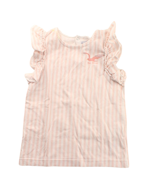 A White Short Sleeve Tops from Petit Bateau in size 4T for girl. (Front View)