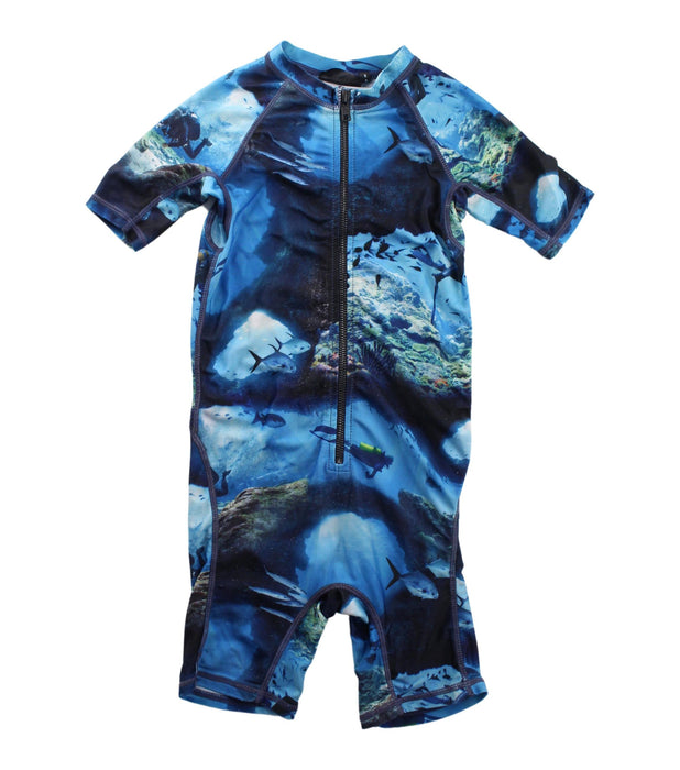 A Blue Swimsuits from Molo in size 5T for boy. (Front View)