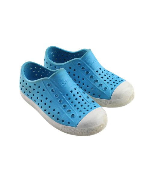 A Blue Aqua Shoes from Native Shoes in size 4T for boy. (Front View)