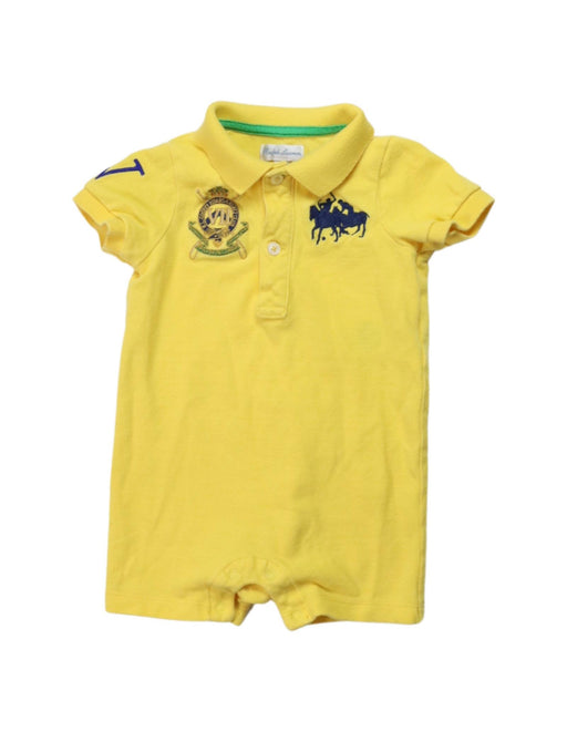 A Yellow Short Sleeve Rompers from Ralph Lauren in size 3-6M for boy. (Front View)