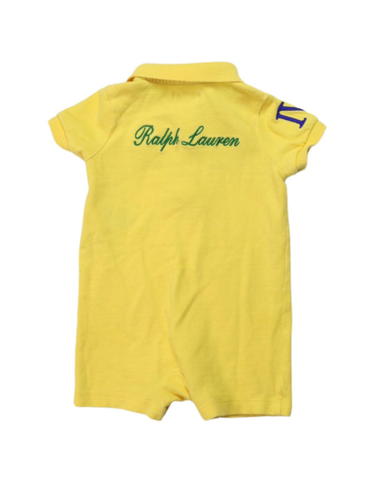 A Yellow Short Sleeve Rompers from Ralph Lauren in size 3-6M for boy. (Back View)