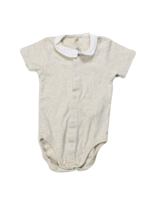 A Ivory Short Sleeve Bodysuits from Petit Bateau in size 6-12M for neutral. (Front View)