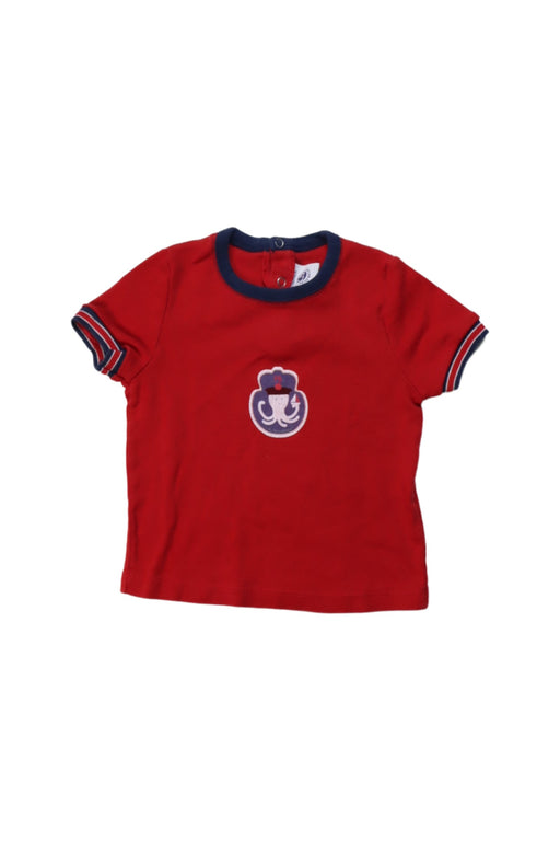 A Red Short Sleeve T Shirts from Petit Bateau in size 6-12M for boy. (Front View)