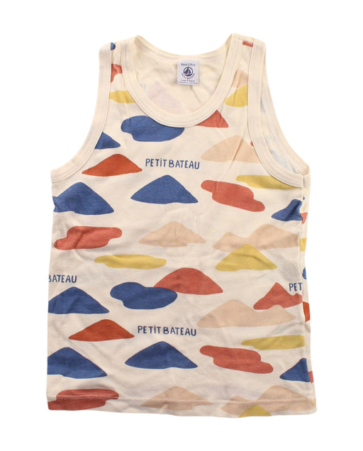 A Beige Sleeveless T Shirts from Petit Bateau in size 8Y for boy. (Front View)