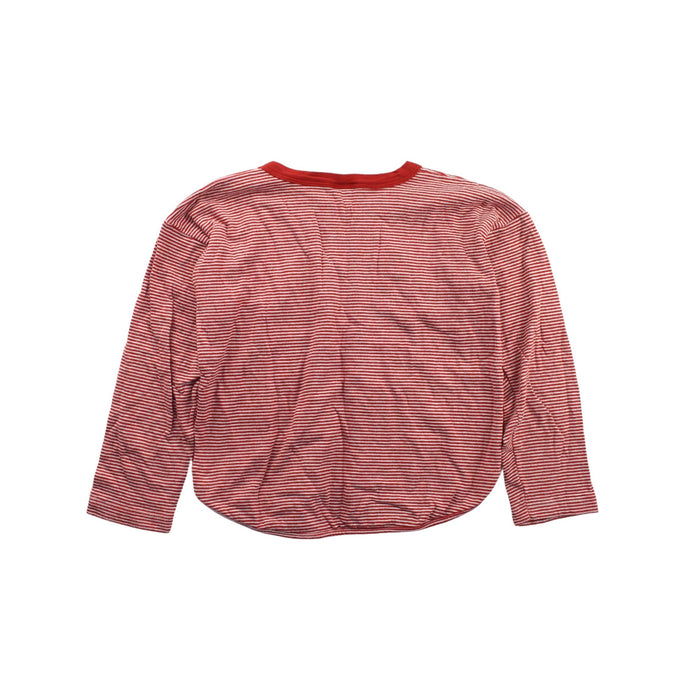 A Red Long Sleeve T Shirts from Petit Bateau in size 8Y for girl. (Back View)