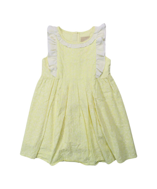 A Yellow Sleeveless Dresses from Chickeeduck in size 4T for girl. (Front View)