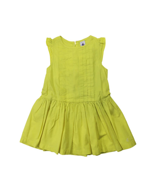 A Green Sleeveless Dresses from Petit Bateau in size 3T for girl. (Front View)