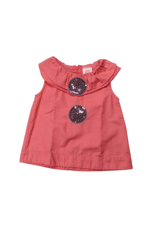 A Red Sleeveless Tops from tuc tuc in size 5T for girl. (Front View)