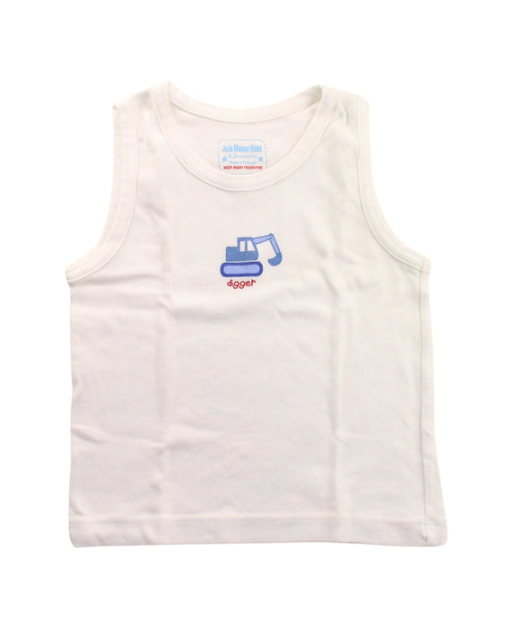 A White Sleeveless T Shirts from Jojo Maman Bébé in size 18-24M for boy. (Front View)