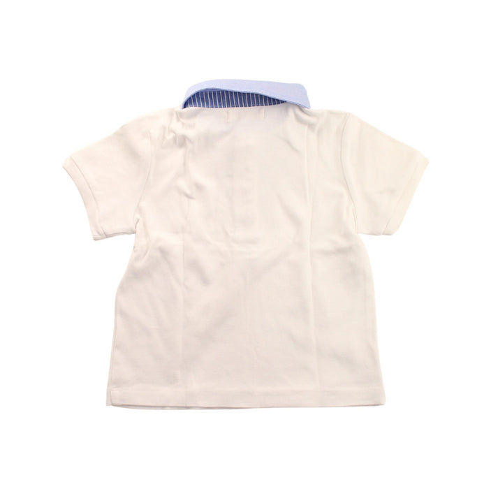 A White Short Sleeve Polos from Momonittu in size 2T for boy. (Back View)