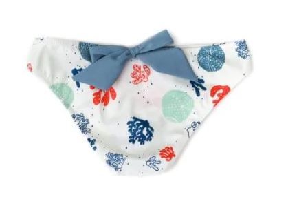 A White Bikinis from Folpetto in size 12-18M for girl. (Front View)