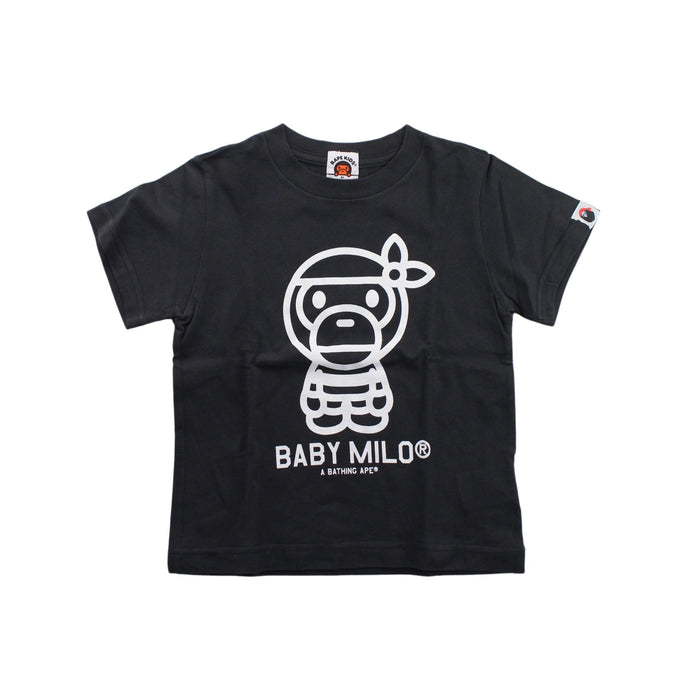 A Black Short Sleeve T Shirts from BAPE KIDS in size 4T for boy. (Front View)