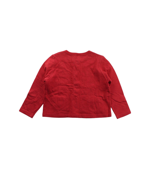 A Red Cardigans from Petit Bateau in size 3T for girl. (Back View)