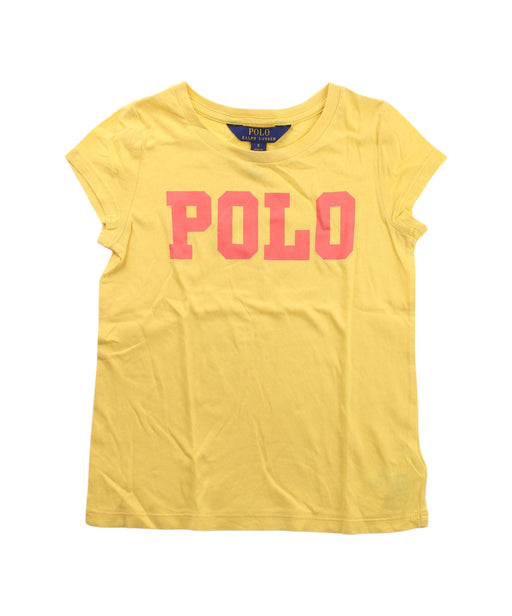 A Yellow Short Sleeve T Shirts from Polo Ralph Lauren in size 5T for girl. (Front View)
