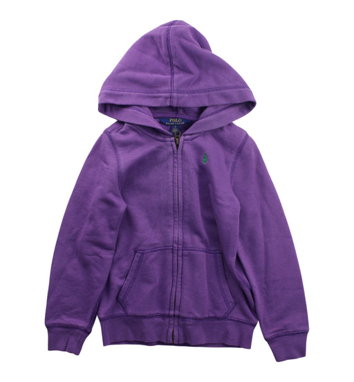 A Purple Zippered Sweatshirts from Polo Ralph Lauren in size 5T for neutral. (Front View)