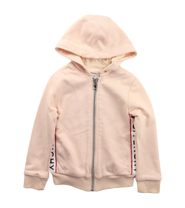 A Peach Zippered Sweatshirts from Givenchy in size 4T for girl. (Front View)