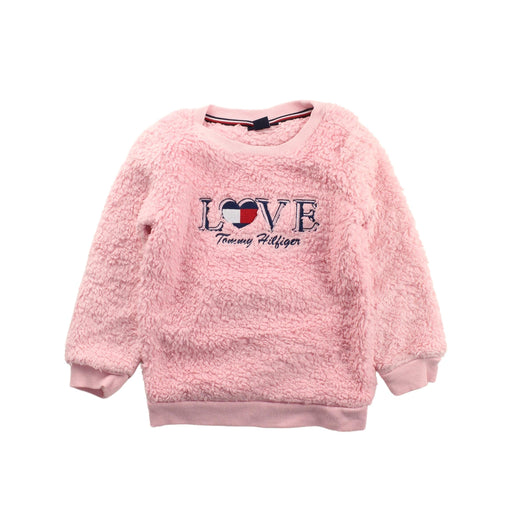 A Pink Crewneck Sweatshirts from Tommy Hilfiger in size 3T for girl. (Front View)
