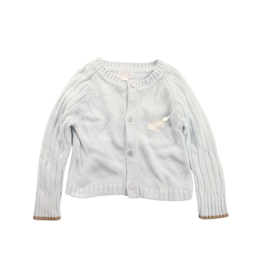 A White Cardigans from Jacadi in size 6-12M for girl. (Front View)