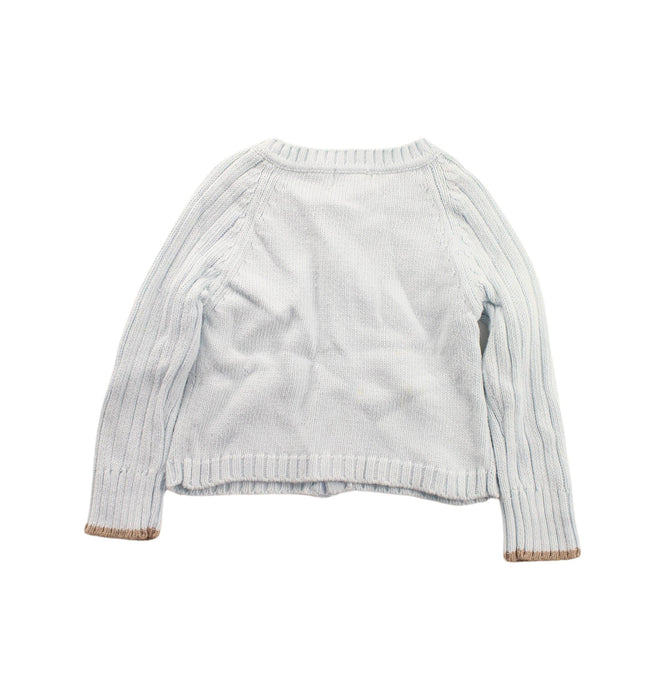 A White Cardigans from Jacadi in size 6-12M for girl. (Back View)