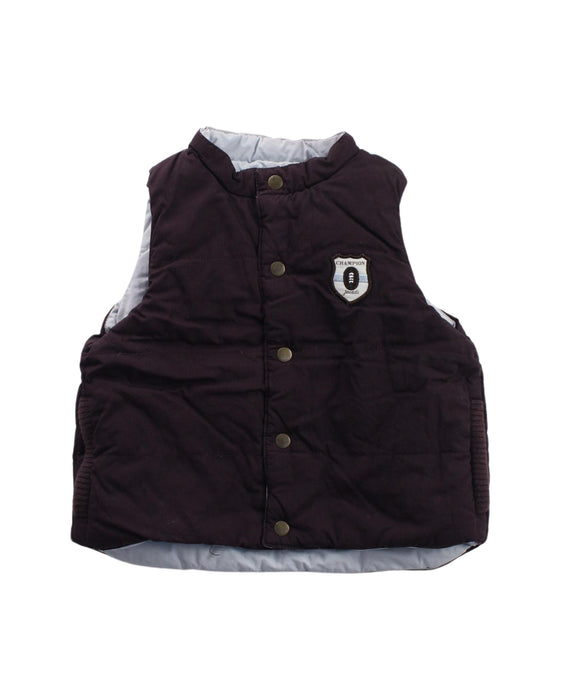 A Burgundy Outerwear Vests from Jacadi in size 12-18M for boy. (Front View)