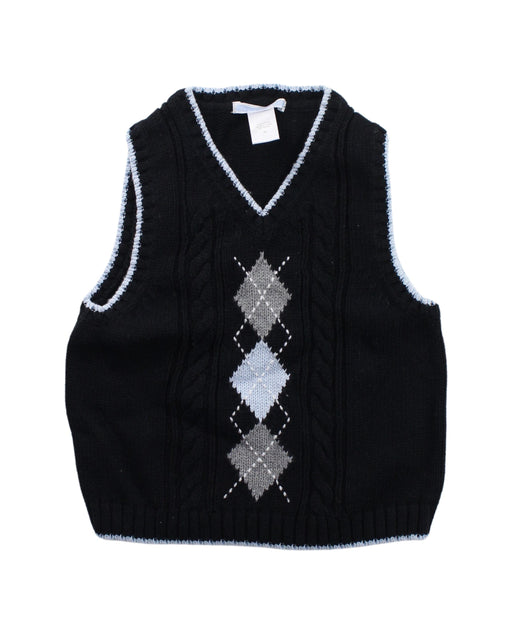 A Black Sweater Vests from Janie & Jack in size 2T for boy. (Front View)