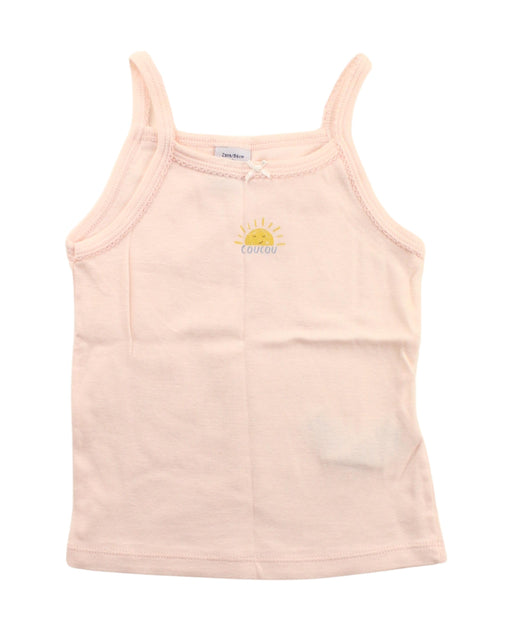 A Pink Sleeveless T Shirts from Petit Bateau in size 2T for girl. (Front View)