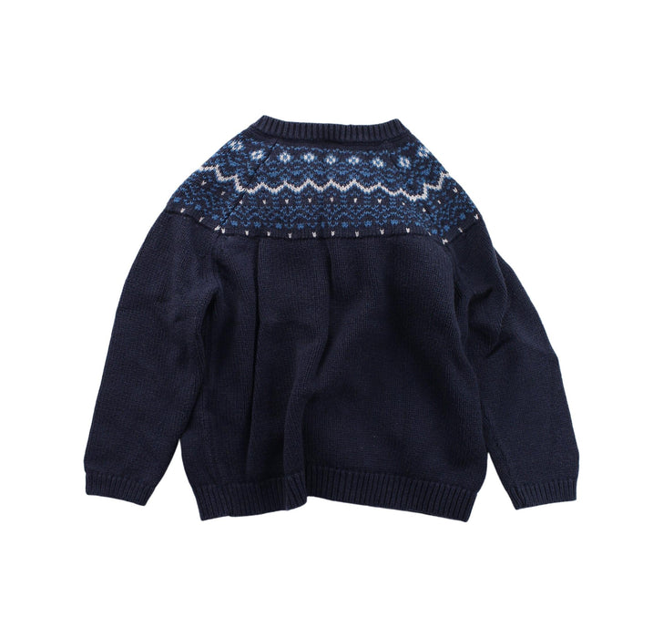 A Blue Knit Sweaters from Petit Bateau in size 3T for boy. (Back View)