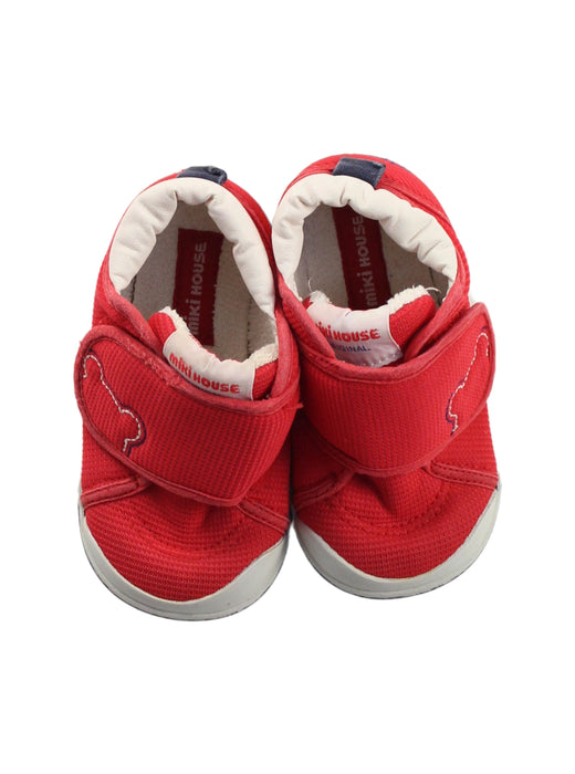 A Red Sneakers from Miki House in size 18-24M for girl. (Back View)