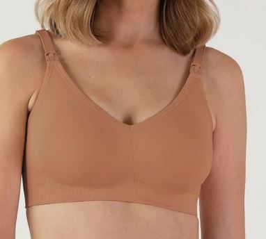 A Beige Bras from Bravado in size S for maternity. (Front View)