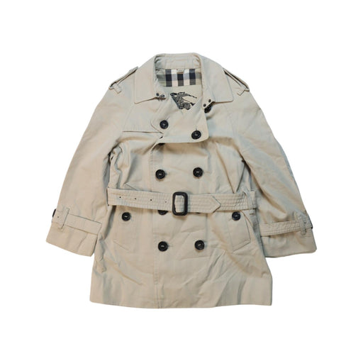 A Ivory Coats from Burberry in size 4T for girl. (Front View)