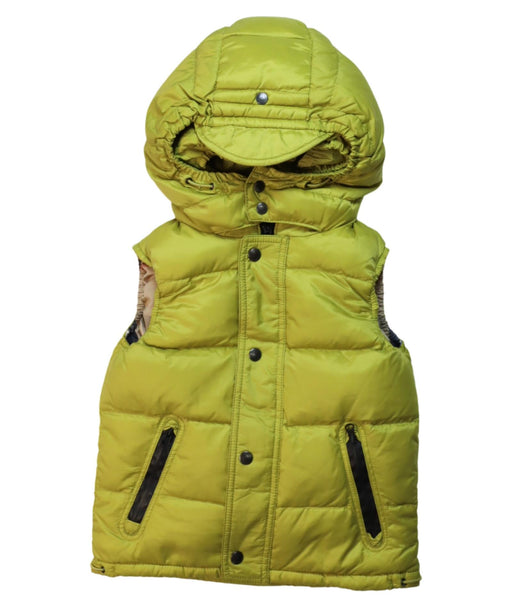 A Yellow Outerwear Vests from Burberry in size 4T for boy. (Front View)