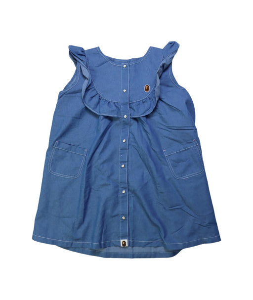 A Blue Sleeveless Dresses from BAPE KIDS in size 7Y for girl. (Front View)