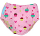 A Pink Swim Diapers from Charlie Banana in size O/S for girl. (Front View)