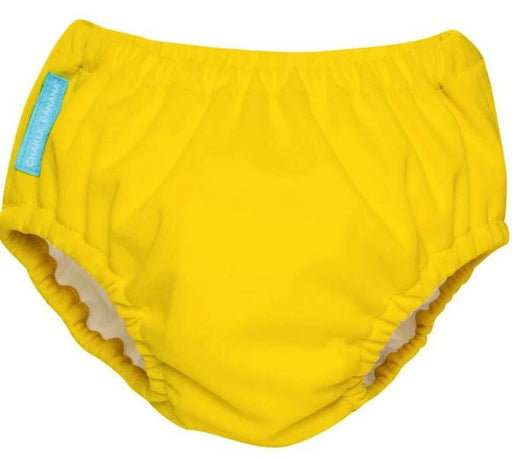 A Yellow Swim Diapers from Charlie Banana in size O/S for neutral. (Front View)