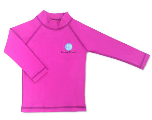 A Pink Rash Guards from Charlie Banana in size 2T for girl. (Front View)