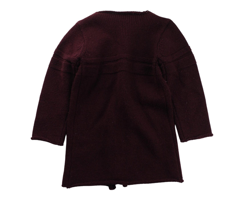 A Burgundy Cardigans from Claudine in size 3T for girl. (Back View)