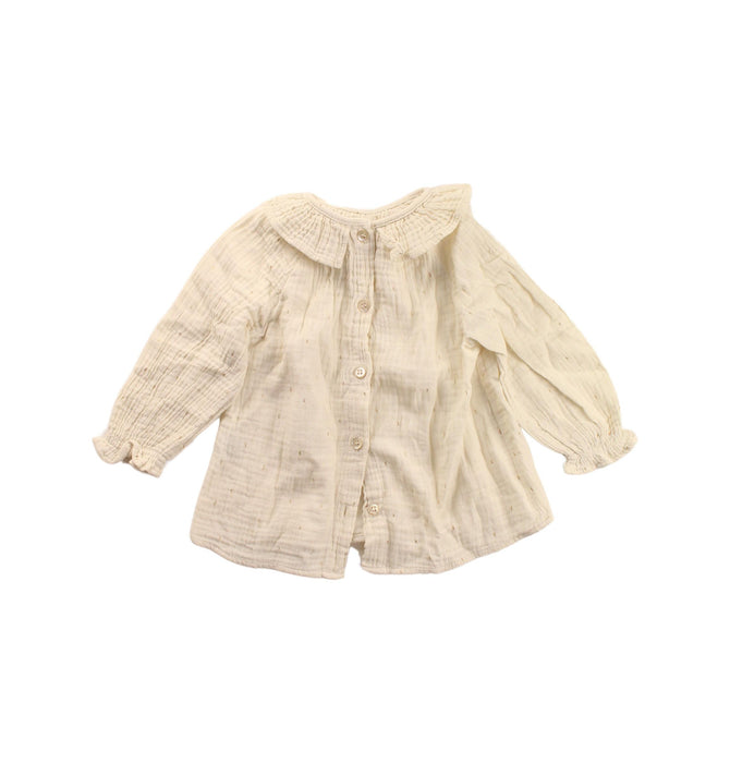 A Beige Long Sleeve Tops from Babe & Tess in size 6-12M for girl. (Back View)