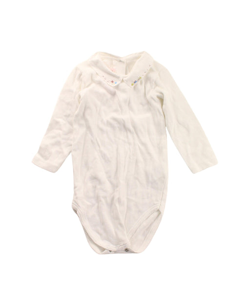 A White Long Sleeve Bodysuits from Bonpoint in size 12-18M for boy. (Front View)