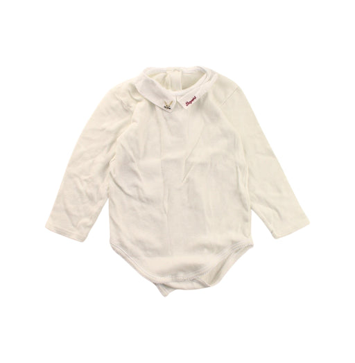 A White Long Sleeve Bodysuits from Bonpoint in size 2T for girl. (Front View)