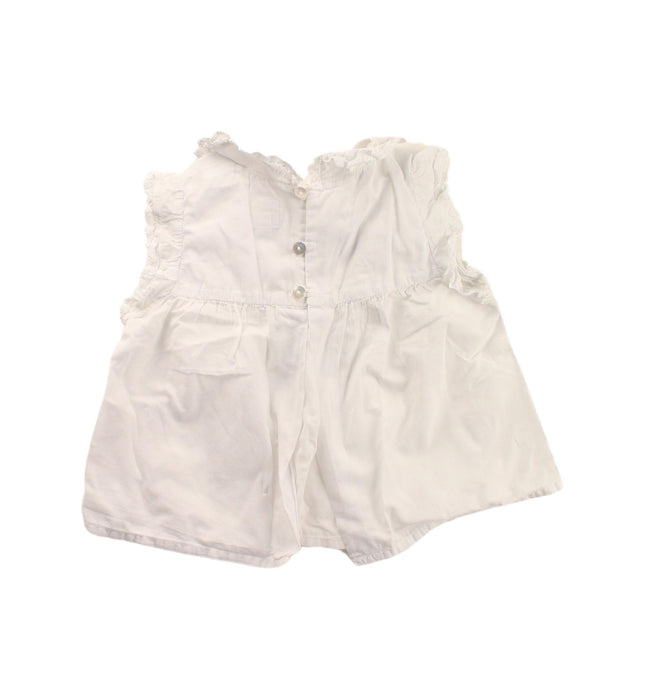 A White Sleeveless Dresses from Bonton in size 6-12M for girl. (Back View)