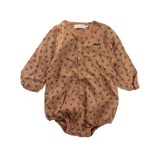 A Brown Long Sleeve Bodysuits from Tinycottons in size 12-18M for girl. (Front View)