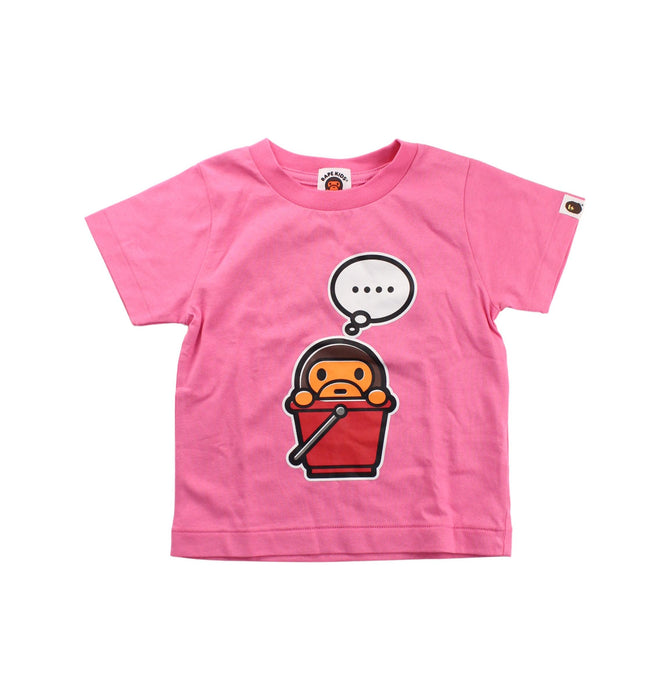 A Pink Short Sleeve T Shirts from BAPE KIDS in size 2T for girl. (Front View)