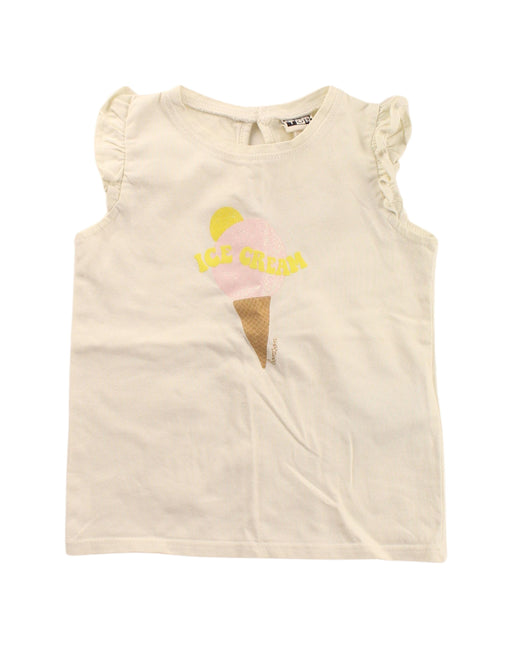 A White Sleeveless Tops from Bonton in size 2T for girl. (Front View)